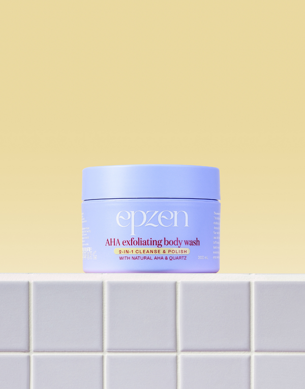 epzen AHA exfoliating body wash 2in1 cleanse and polish 200ml